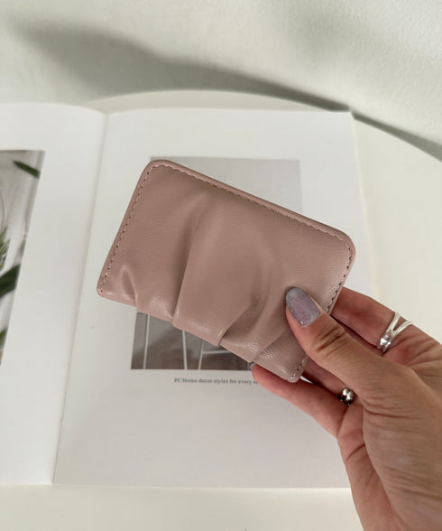 ギャザーデザインコンパクトカードケース | MD6253047 | ピンク