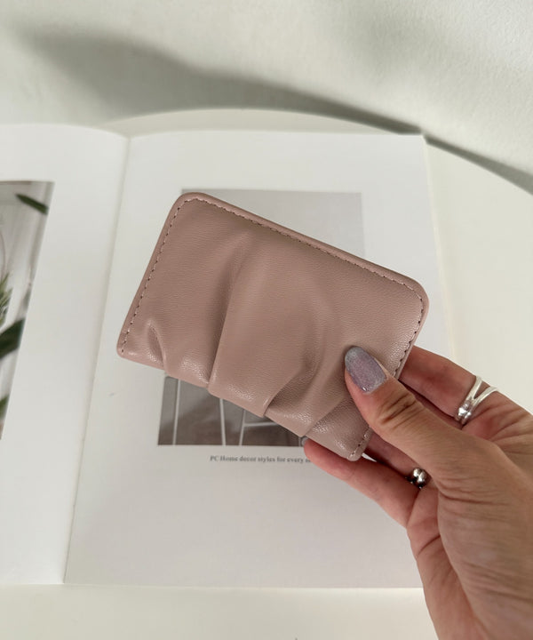 ギャザーデザインコンパクトカードケース | MD6253047 | ピンク