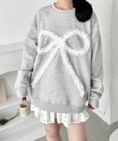 立体シアーフリルリボンプルオーバー | SL2256084 | グレー