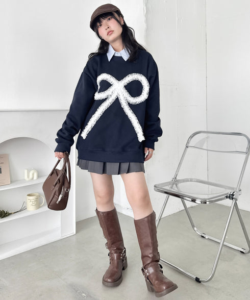 立体シアーフリルリボンプルオーバー | SL2256084 | ネイビー