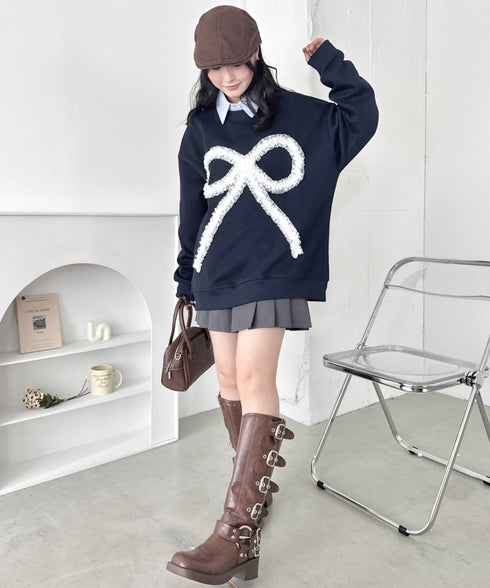 立体シアーフリルリボンプルオーバー | SL2256084 | ネイビー