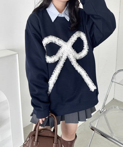 立体シアーフリルリボンプルオーバー | SL2256084 | ネイビー