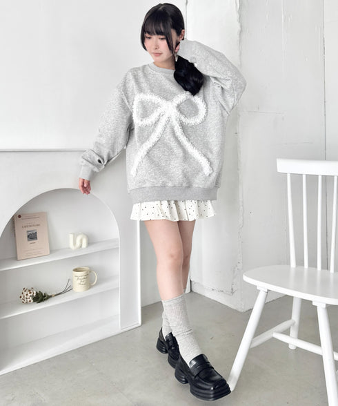 立体シアーフリルリボンプルオーバー | SL2256084 | グレー