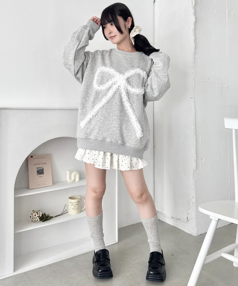 立体シアーフリルリボンプルオーバー | SL2256084 | グレー