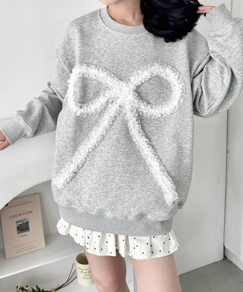 立体シアーフリルリボンプルオーバー | SL2256084 | グレー