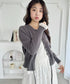 コットンレースリボンニットカーディガン | SL2256085 | グレー
