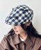 リボンチェックハンチング帽 | SL5256086 | ブルー