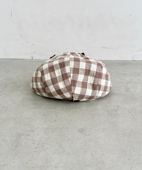 リボンチェックハンチング帽 | SL5256086 | ブラウン