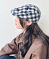 リボンチェックハンチング帽 | SL5256086 | ブルー