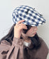 リボンチェックハンチング帽 | SL5256086 | ブルー