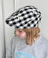 リボンチェックハンチング帽 | SL5256086 | ブラック