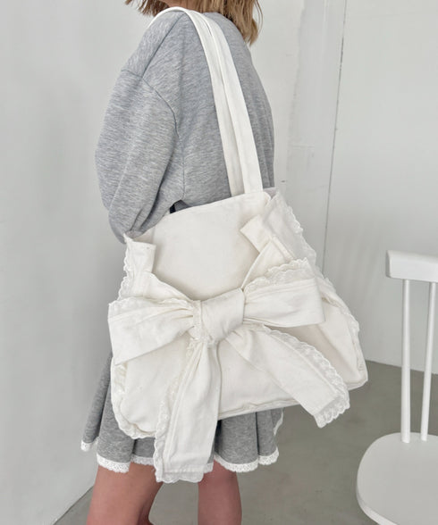 ビッグリボンキャンバストートバッグ | SL1256091 | ホワイト