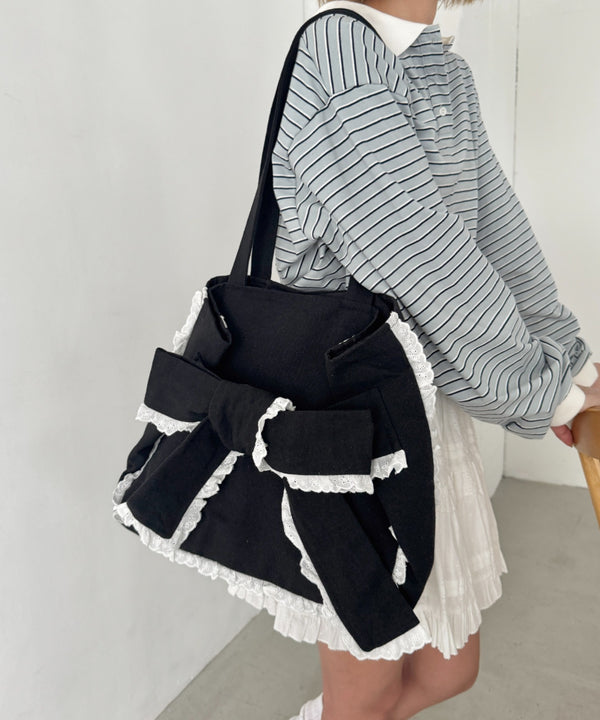 ビッグリボンキャンバストートバッグ | SL1256091 | ブラック