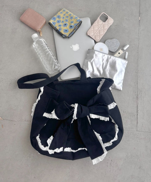 ビッグリボンキャンバストートバッグ | SL1256091 | ブラック