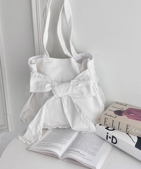 ビッグリボンキャンバストートバッグ | SL1256091 | ホワイト