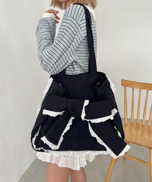 ビッグリボンキャンバストートバッグ | SL1256091 | ブラック