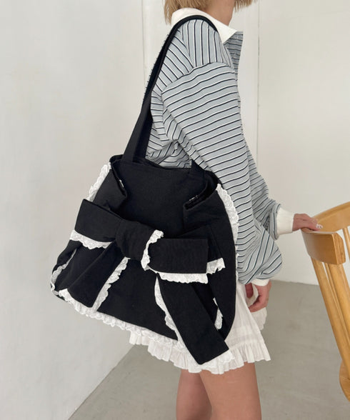 ビッグリボンキャンバストートバッグ | SL1256091 | ブラック