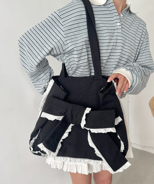 ビッグリボンキャンバストートバッグ | SL1256091 | ブラック