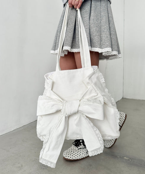 ビッグリボンキャンバストートバッグ | SL1256091 | ホワイト