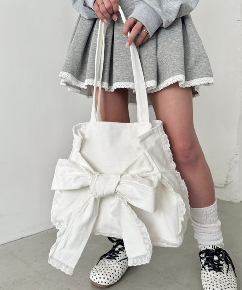 ビッグリボンキャンバストートバッグ | SL1256091 | ホワイト