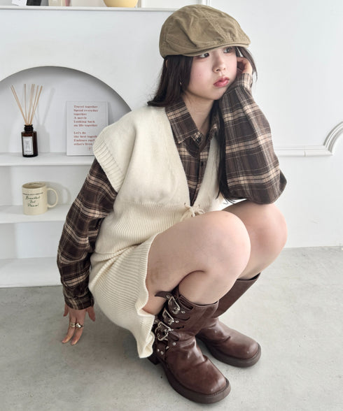 【セットアップ】レースアップベスト+ニットショートパンツ | SL2253028 | アイボリー