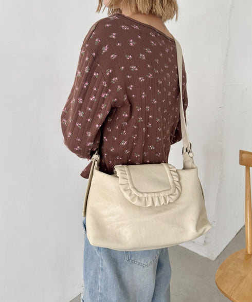 フリルフラップPUショルダーバッグ | SL1256092 | アイボリー