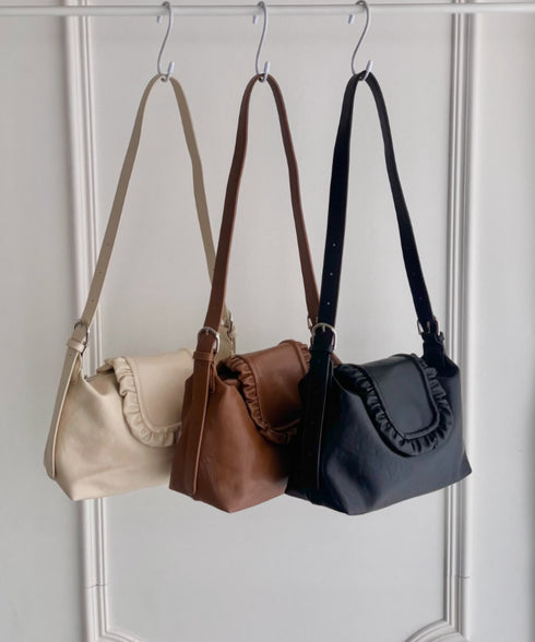 フリルフラップPUショルダーバッグ | SL1256092 | ブラウン