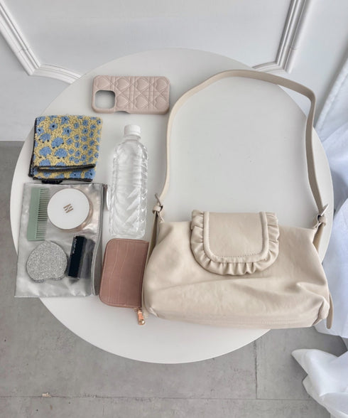 フリルフラップPUショルダーバッグ | SL1256092 | アイボリー