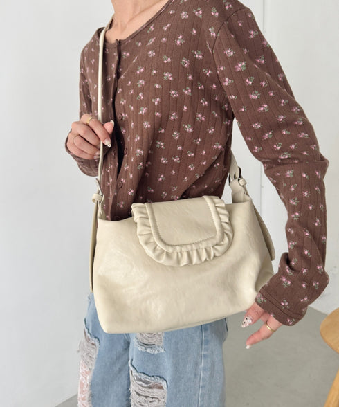 フリルフラップPUショルダーバッグ | SL1256092 | アイボリー