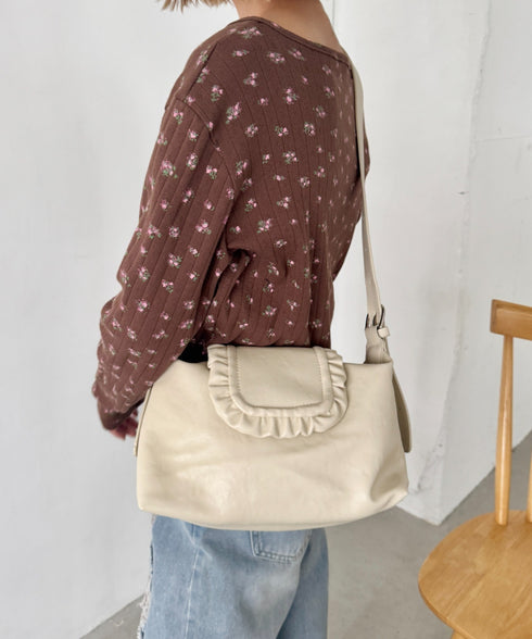 フリルフラップPUショルダーバッグ | SL1256092 | アイボリー