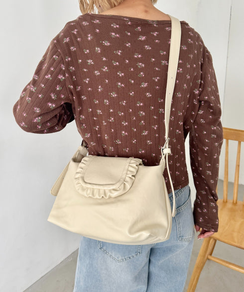 フリルフラップPUショルダーバッグ | SL1256092 | アイボリー