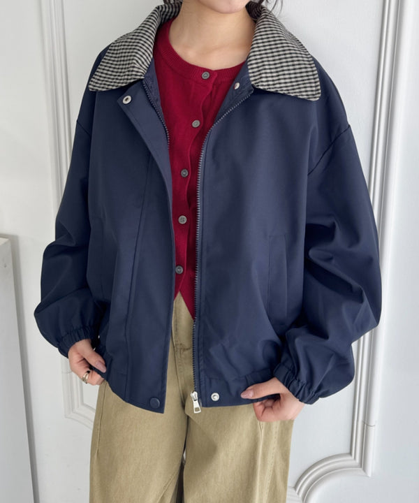 チェックカラーブルゾン | SL2253029 | ネイビー