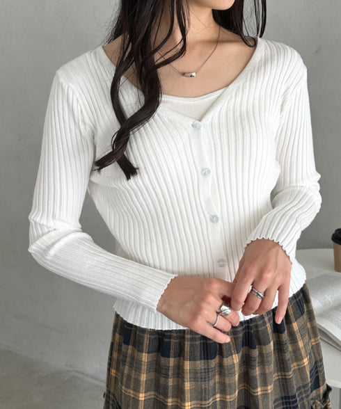 クロップドリブニットカーディガン | CL2253021 | ホワイト