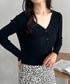 クロップドリブニットカーディガン | CL2253021 | ブラック