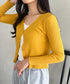 クロップドリブニットカーディガン | CL2253021 | イエロー