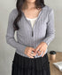 ダブルジップリブVネックトップス | CL2253024 | グレー