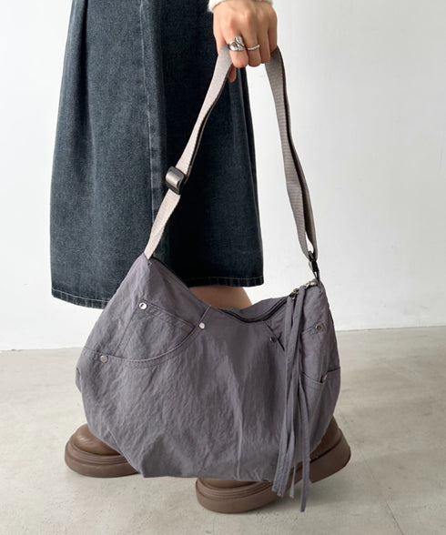 スタッズナイロンショルダーバッグ | BA1256021 | グレー