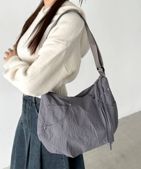 スタッズナイロンショルダーバッグ | BA1256021 | グレー
