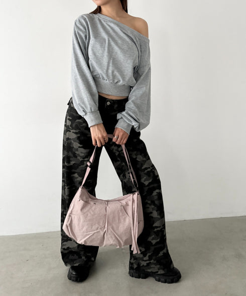 スタッズナイロンショルダーバッグ | BA1256021 | ピンク