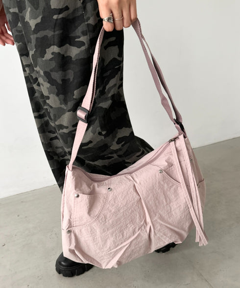 スタッズナイロンショルダーバッグ | BA1256021 | ピンク