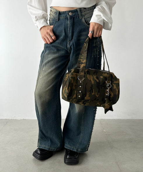 スタッズミニボストンバッグ | BA1256022 | カモフラージュ