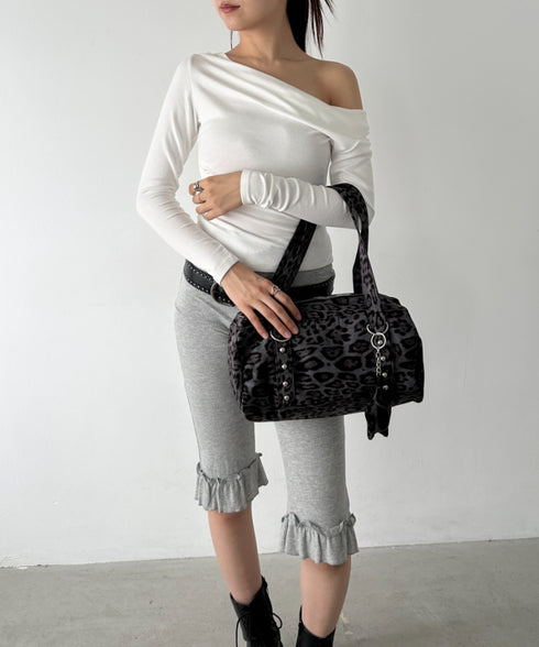 スタッズミニボストンバッグ | BA1256022 | レオパード