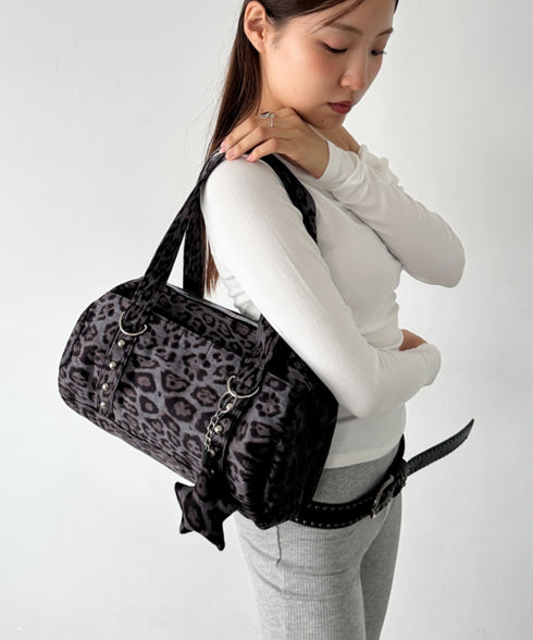 スタッズミニボストンバッグ | BA1256022 | レオパード