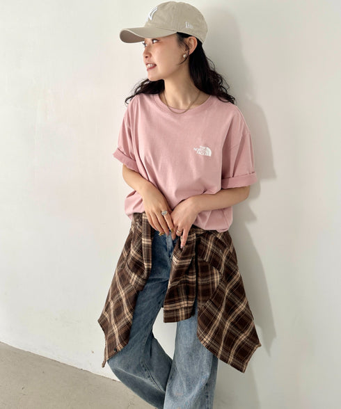 THE NORTH FACE(ザ・ノースフェイス)/ビッグロゴ プリント バンダナ 半袖 Tシャツ/M'S BANDANA S/S R/TEE | IM2251068 | ピンク