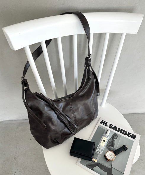 【500mlペットボトル収納可】やわらかPUショルダーバッグ | MD1253049 | ダークブラウン