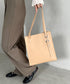 【A4収納可能】スクエア自立PUトートバッグ | MD1253051 | ベージュ