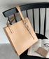 【A4収納可能】スクエア自立PUトートバッグ | MD1253051 | ベージュ