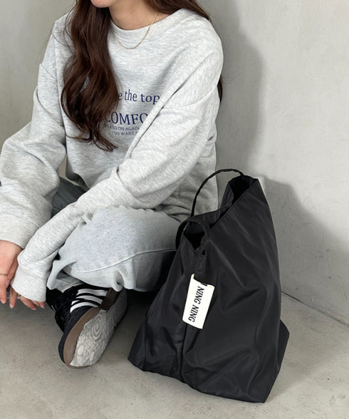 【A4収納可能】ポーチ付きナイロン大容量トートバッグ | MD1253052 | ブラック