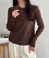ケーブルポロニットトップス | CL2253026 | ブラウン