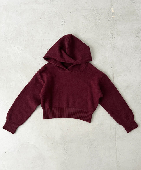 クロップドフーディーニットトップス | BA2256026 | レッド